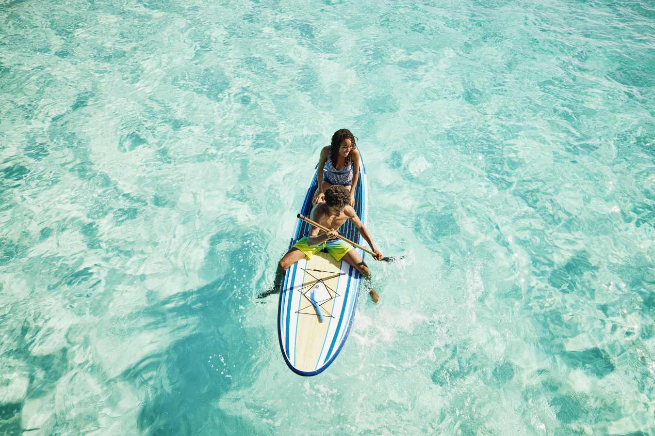 Paddleboarding on the water
