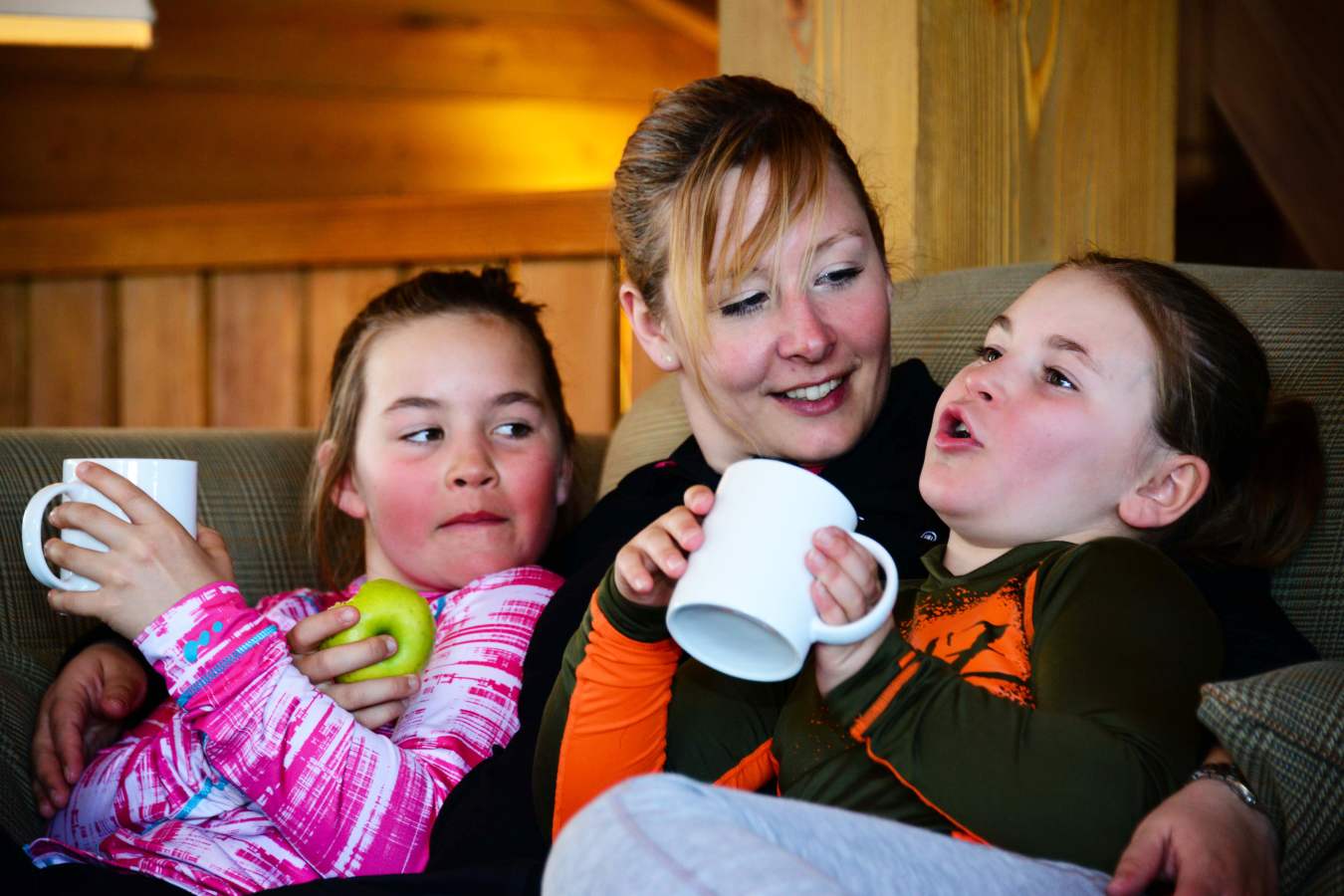  Staff with kids during snack time 