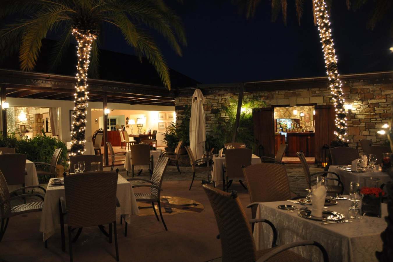 Terrace Restaurant by night - The Inn at English Harbour