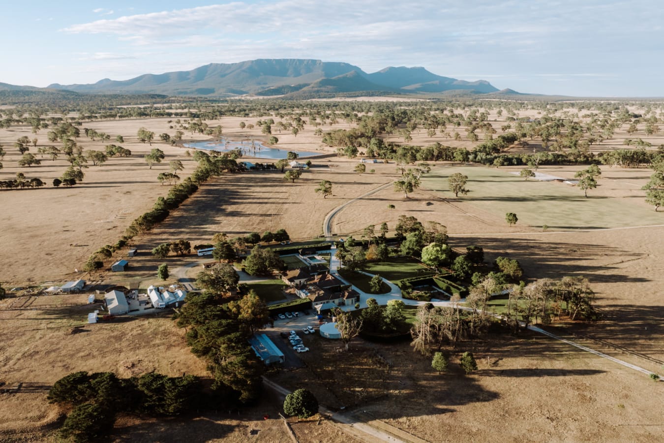 Drone Shot of Mount William Farm 