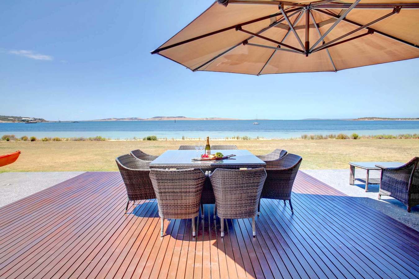 Table and Beach View  