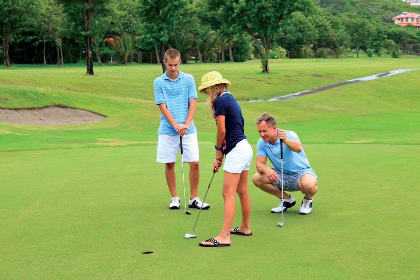 Family Playing Golf 