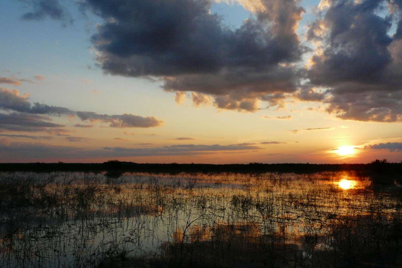 Sunset over the lagoon - Lamanai Outpost Lodge