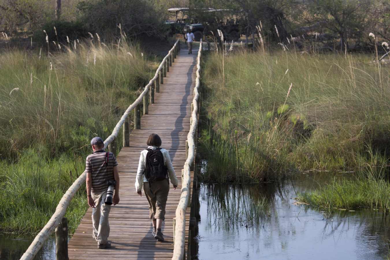 Bridge walkway into camp