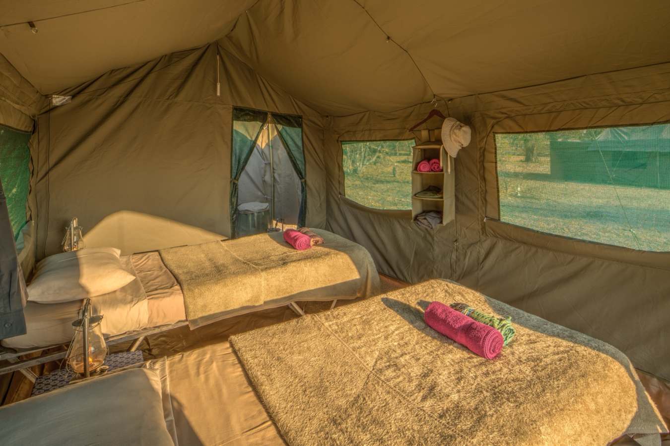 Tented room interior