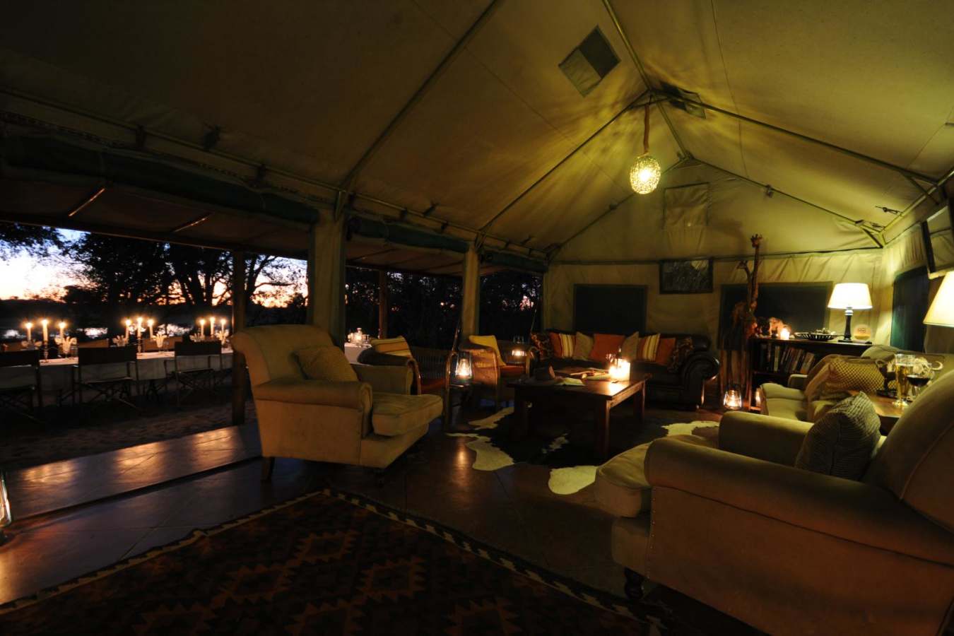 Inside the mess tent - Macatoo Camp