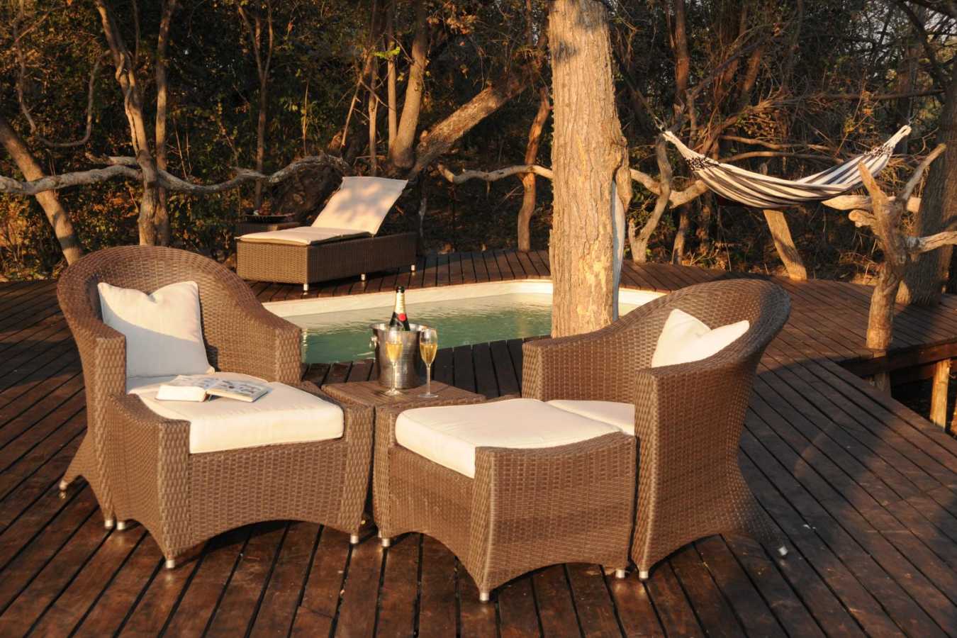Drinks on the deck - Macatoo Camp