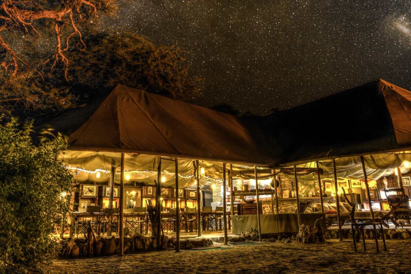 Camp at night - Meno A Kwena