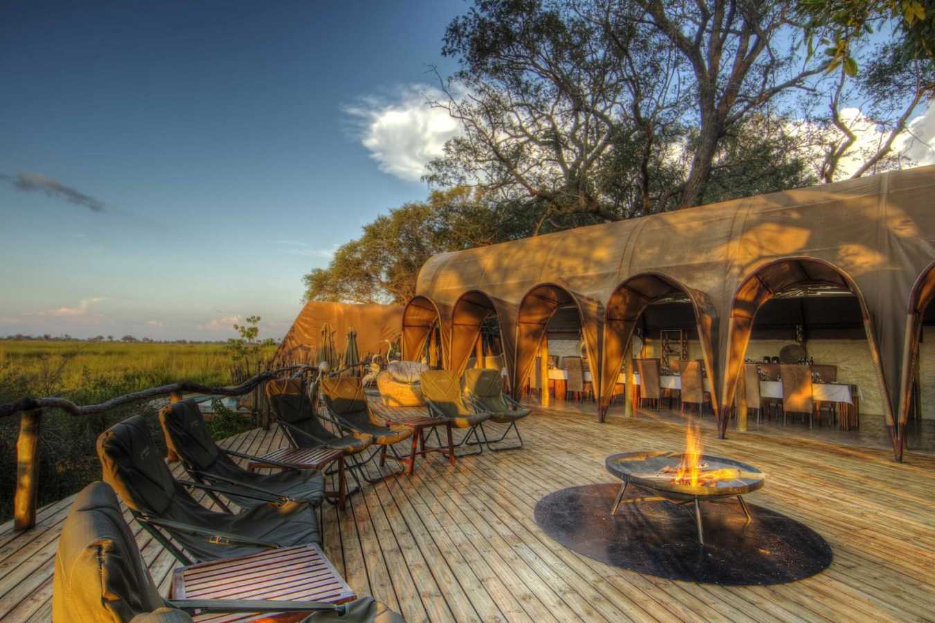 Mess tent and fire pit - Okuti