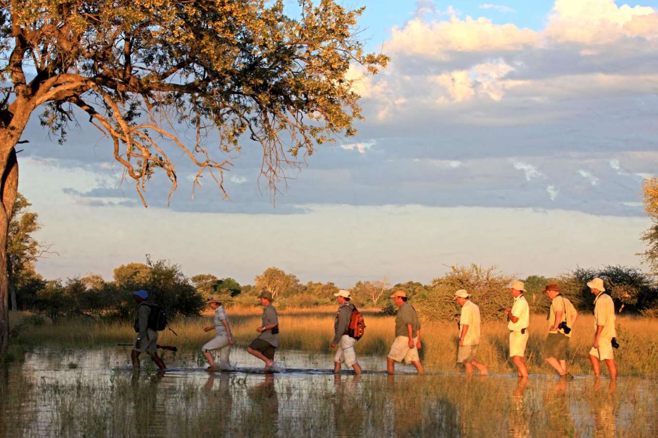 Walking in the Spilway - Selinda Explorers Camp
