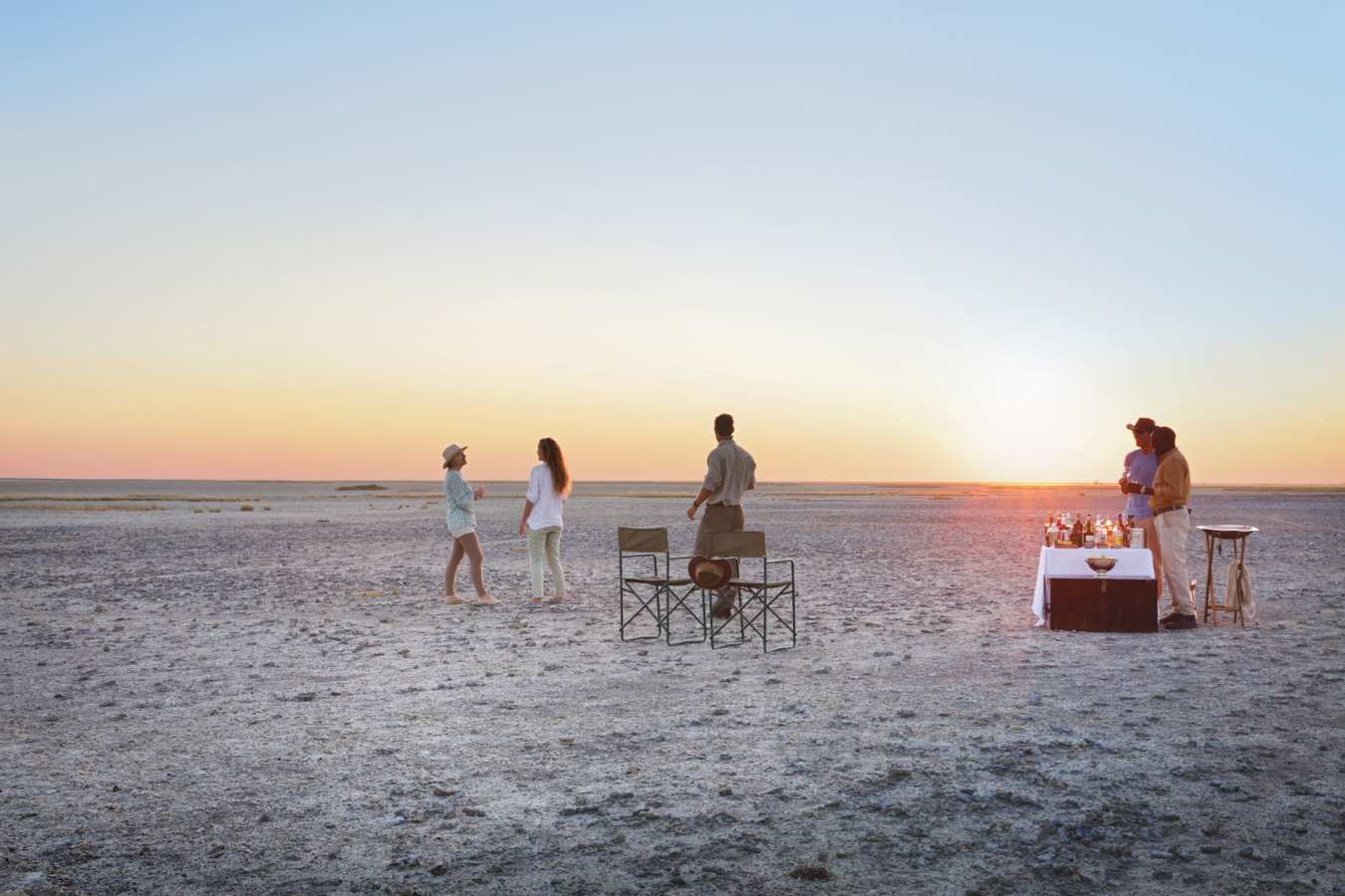 Sundowners on the pans 