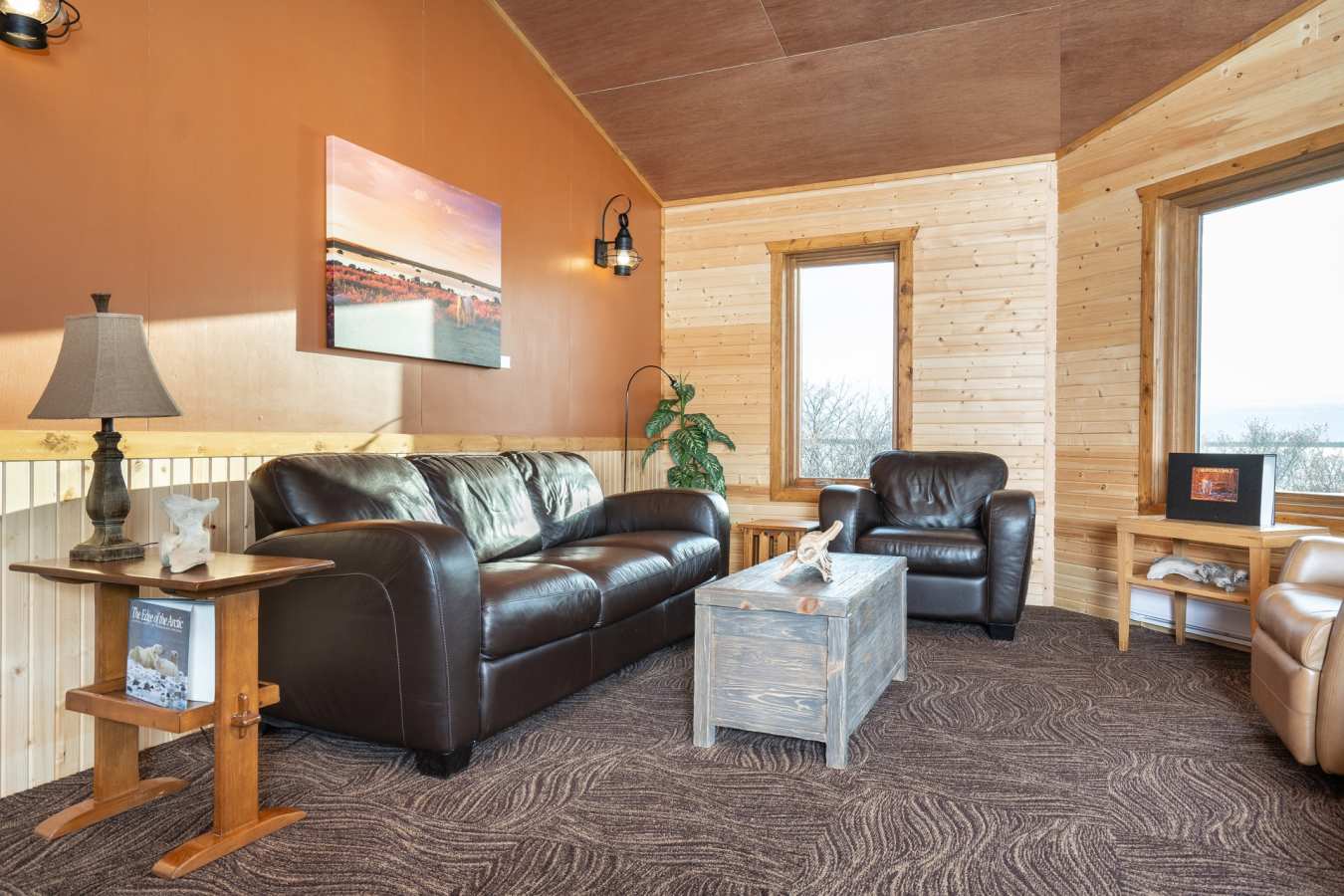 Relaxing lounge area at Dymond Lake Ecolodge