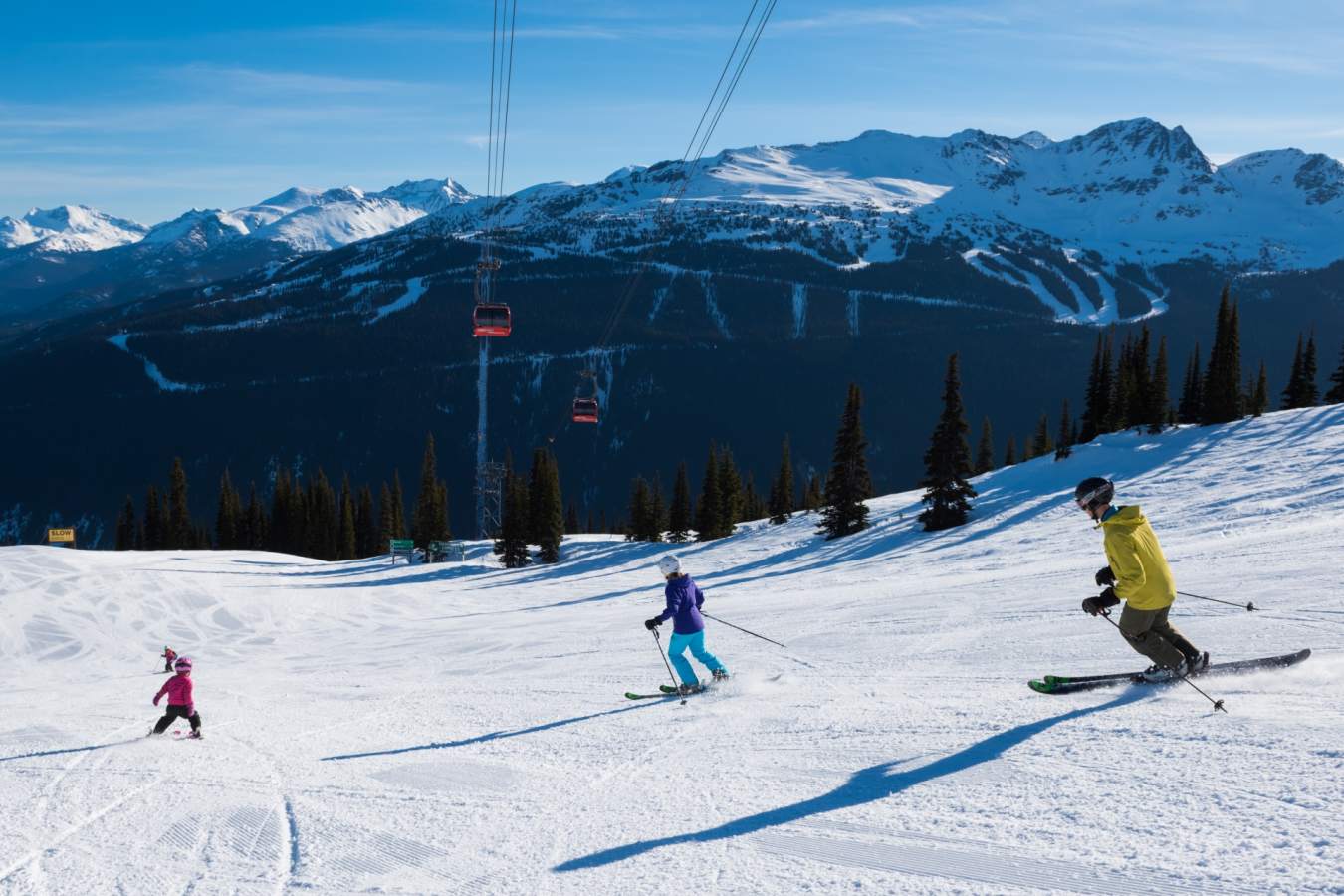 Family skiing in Whistler