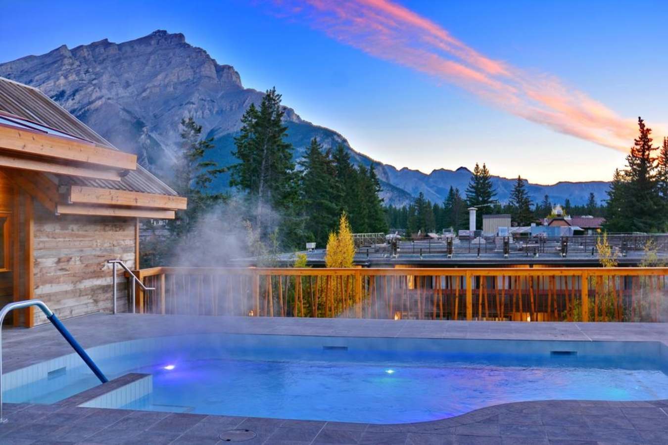 Swimming Pool at Dusk, Moose Hotel & Suites