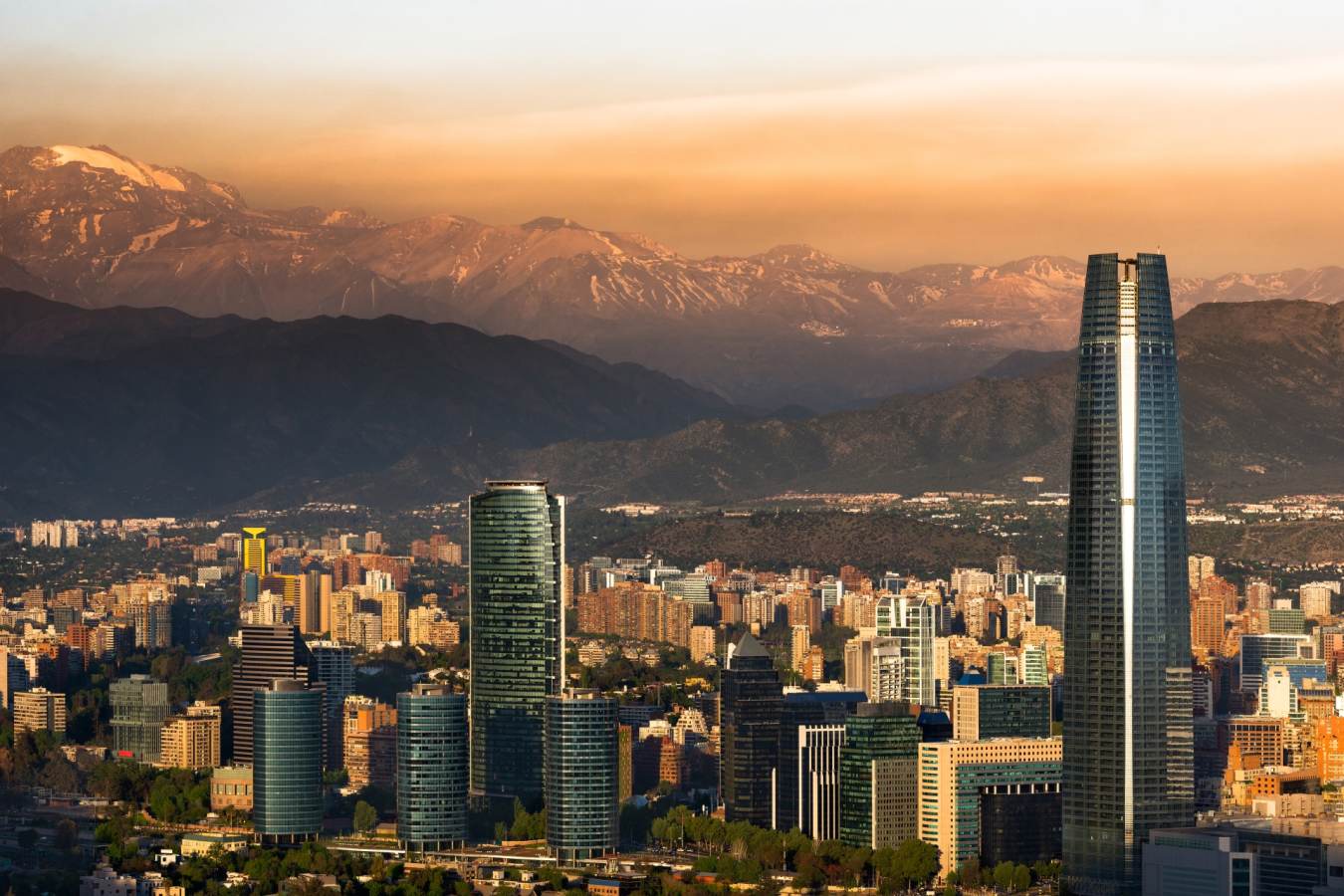 Santiago skyline - Patagonia by land & sea