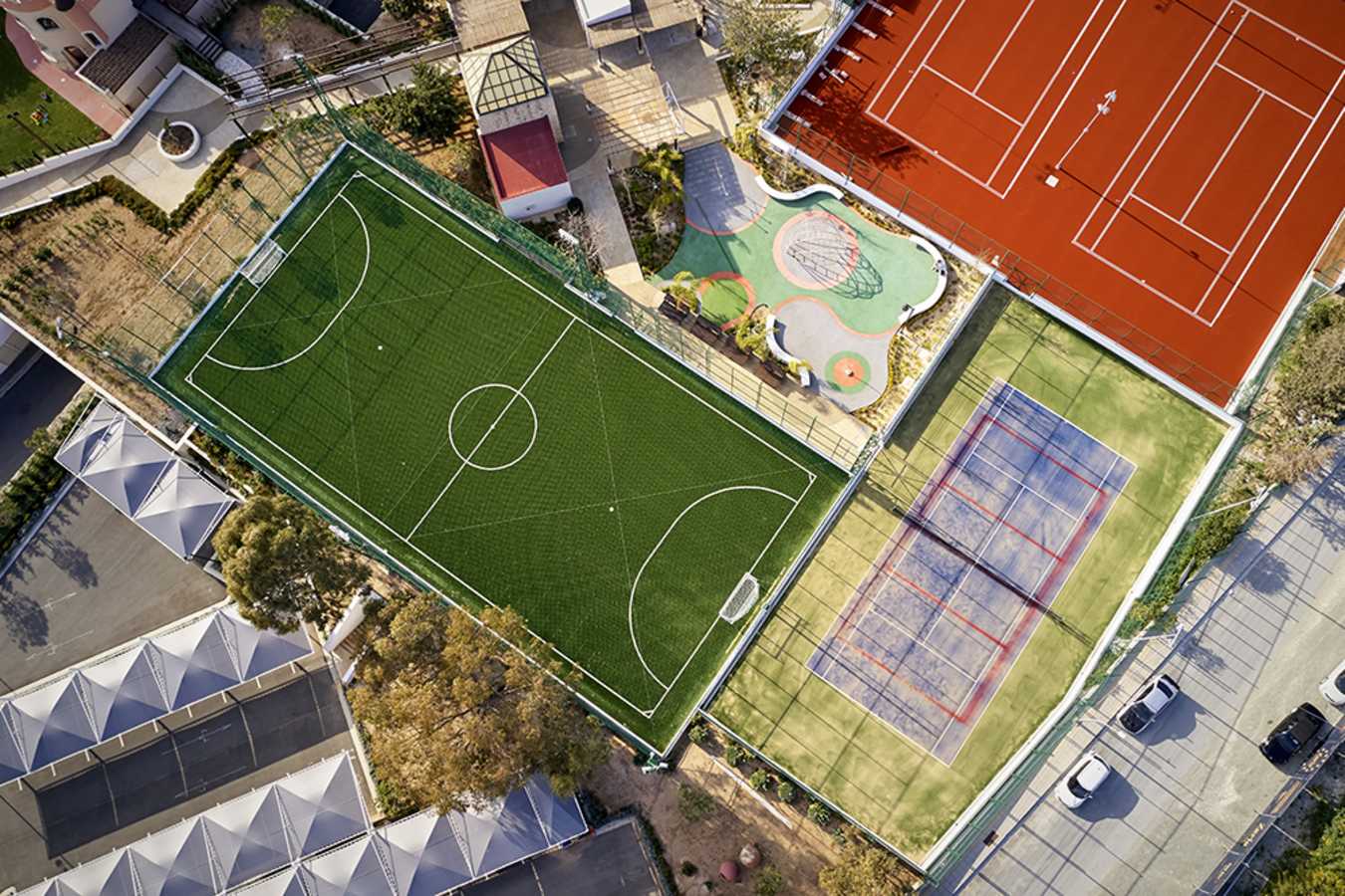 Aerial View Multi-use courts