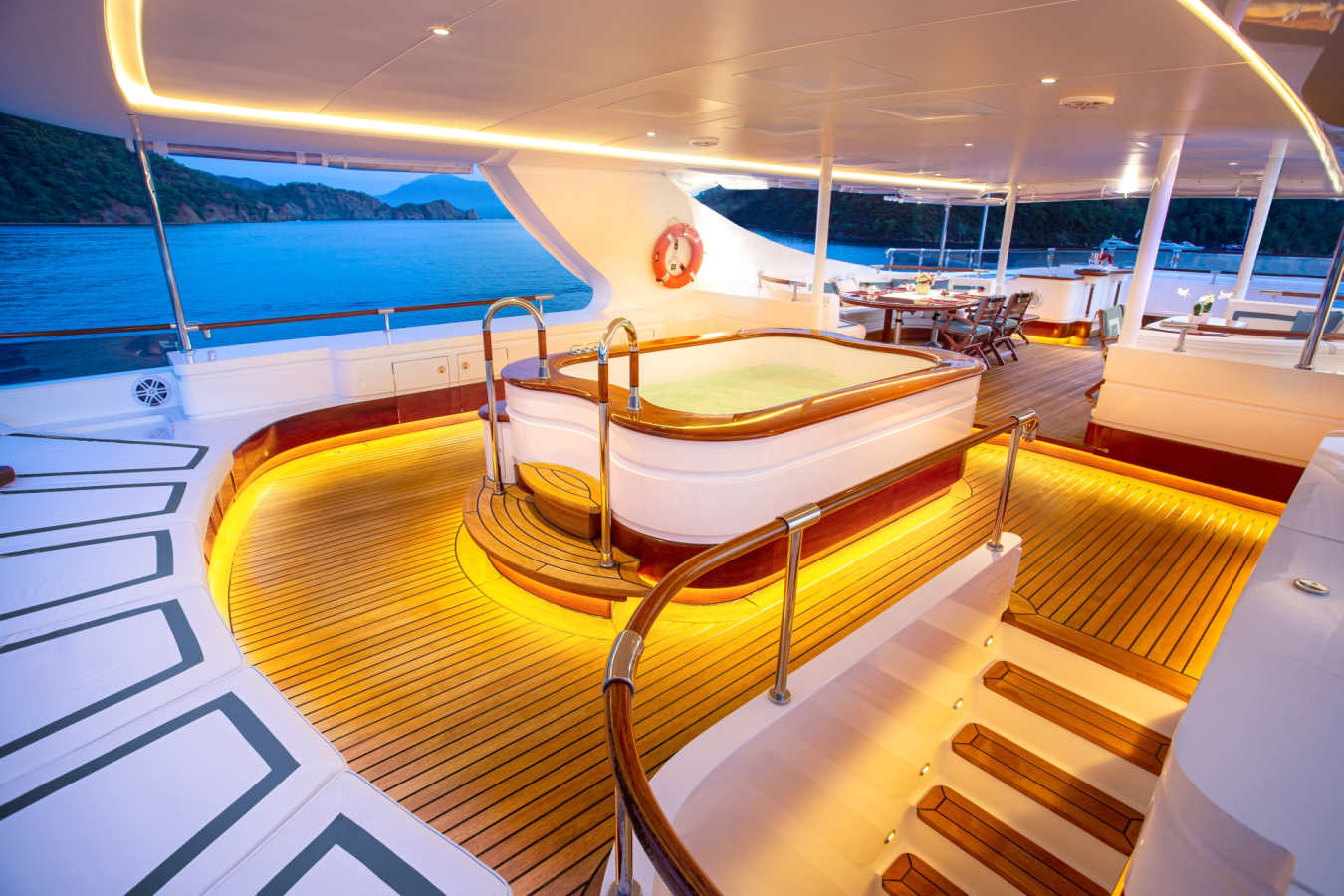 Aqua Mare Jacuzzi and Loungers on Sun Deck