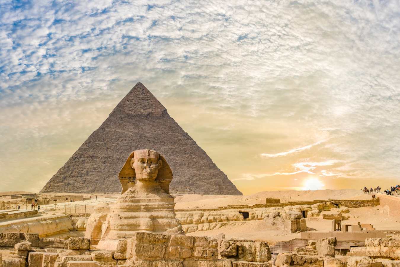 Sphinx and Giza Pyramids