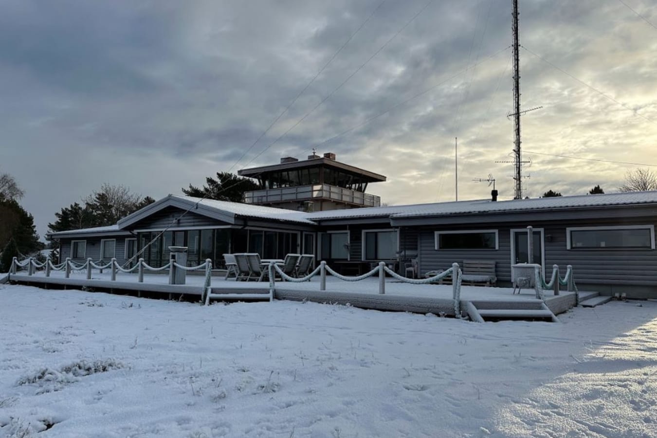 Main building under the snow 
