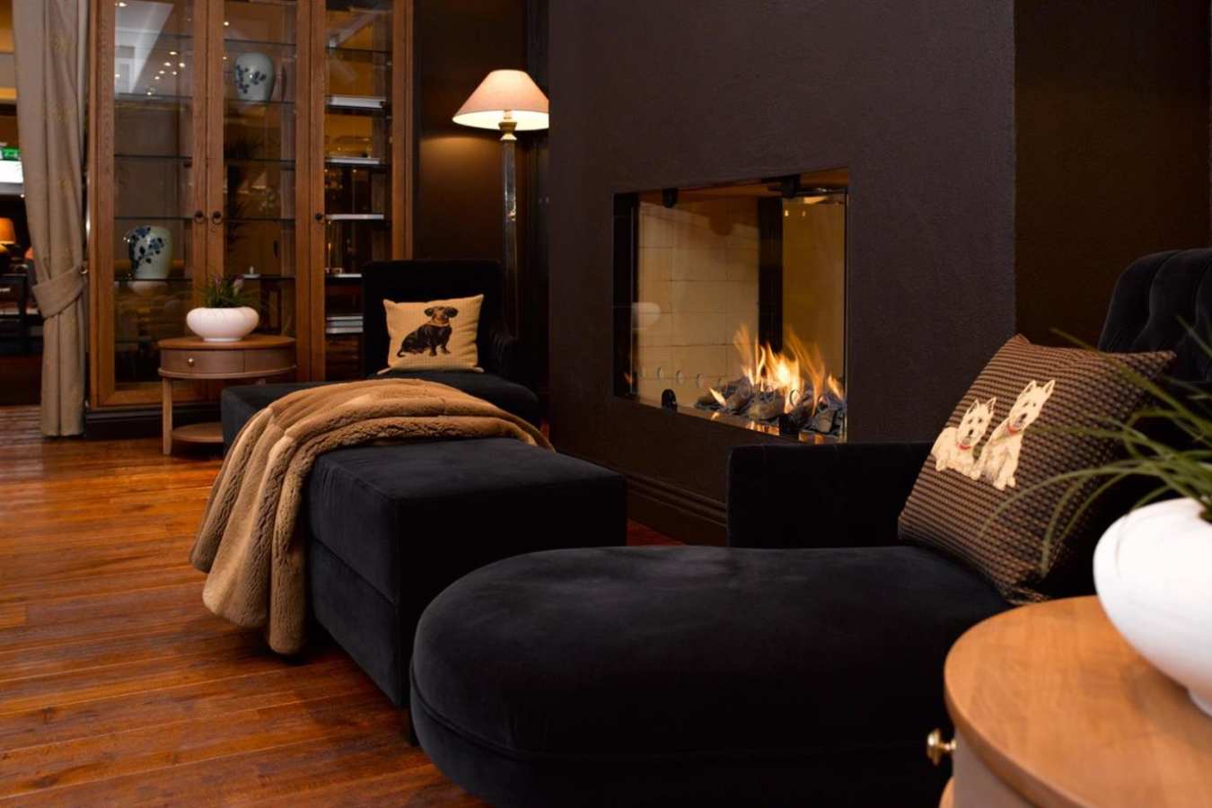 Fireplace in the bar