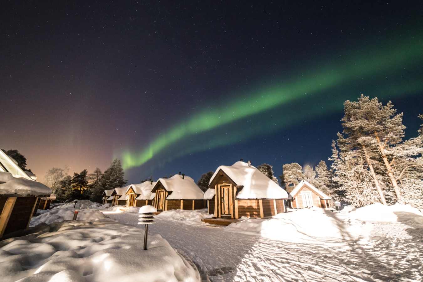 Northern Lights over the Aurora Cabins