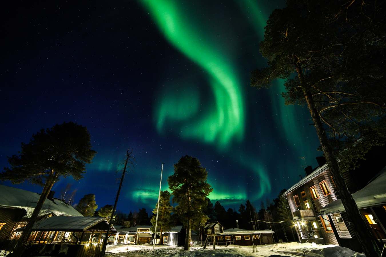 Northern Lights over the hotel