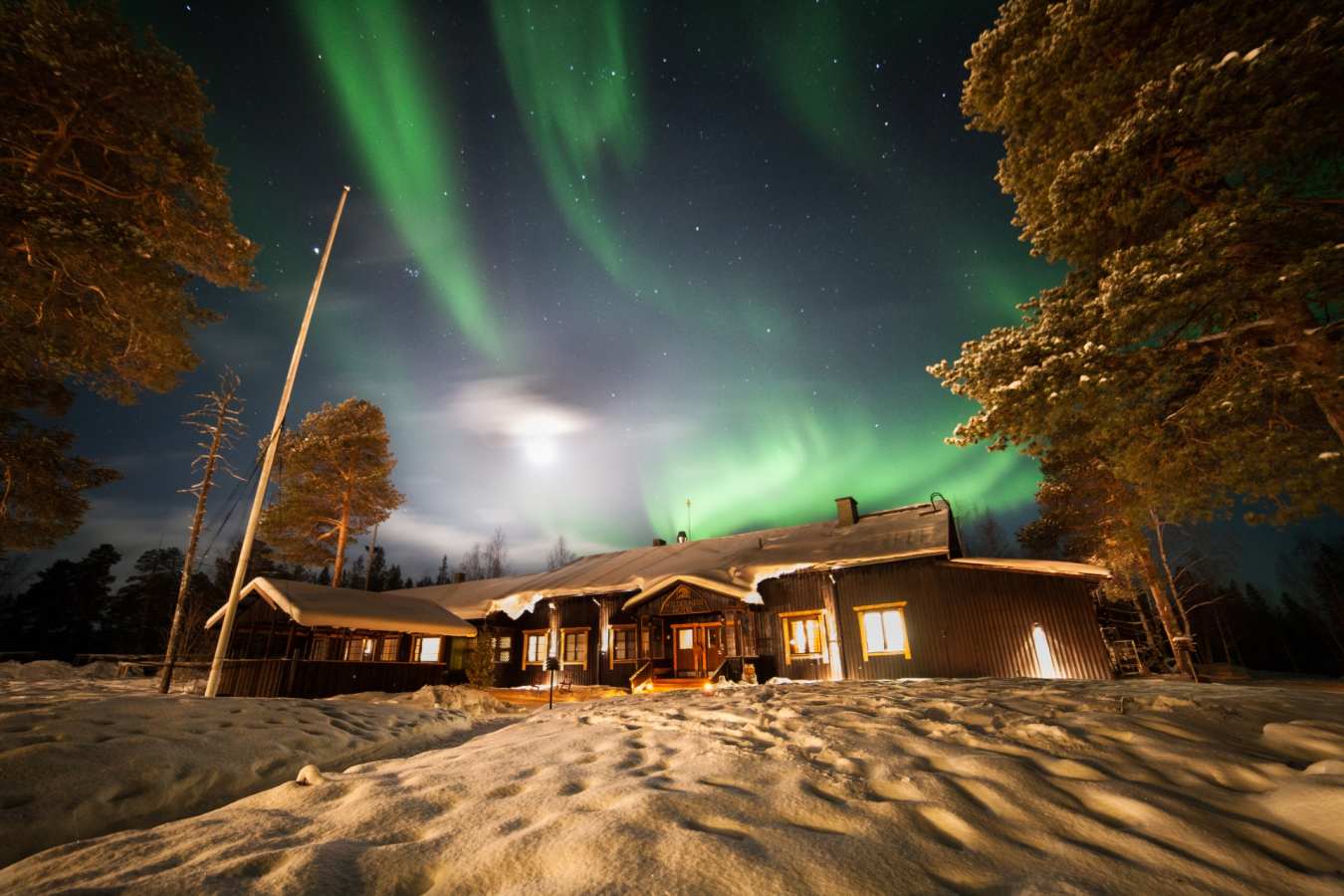 Main Building with Northern Lights