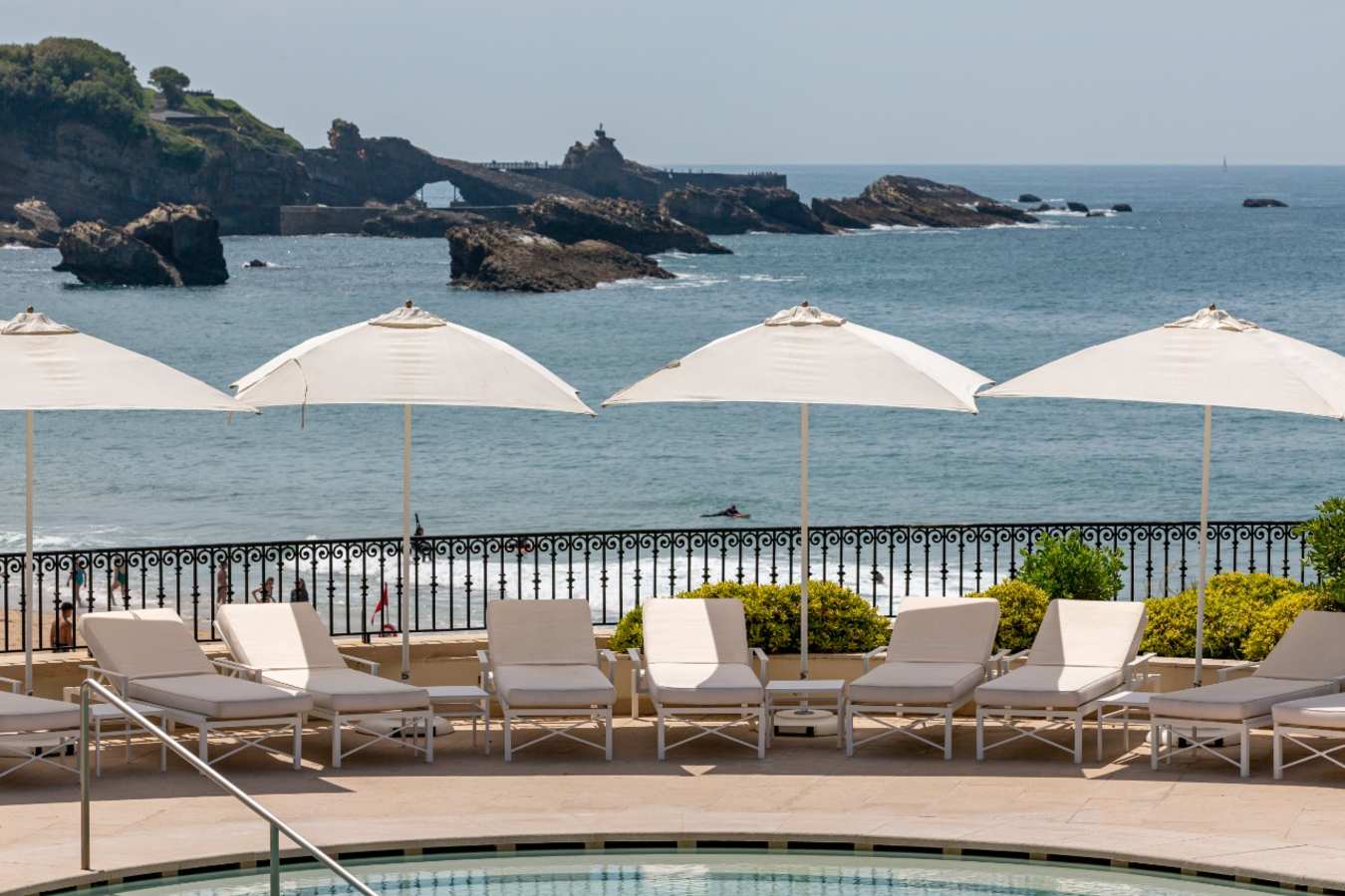 Sunlounges by the swimming pool