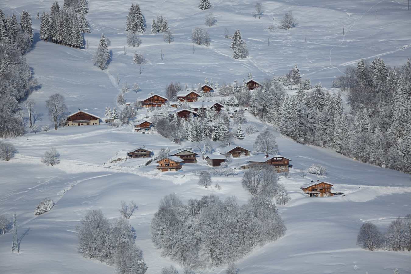 Chalets in the snow, Megeve