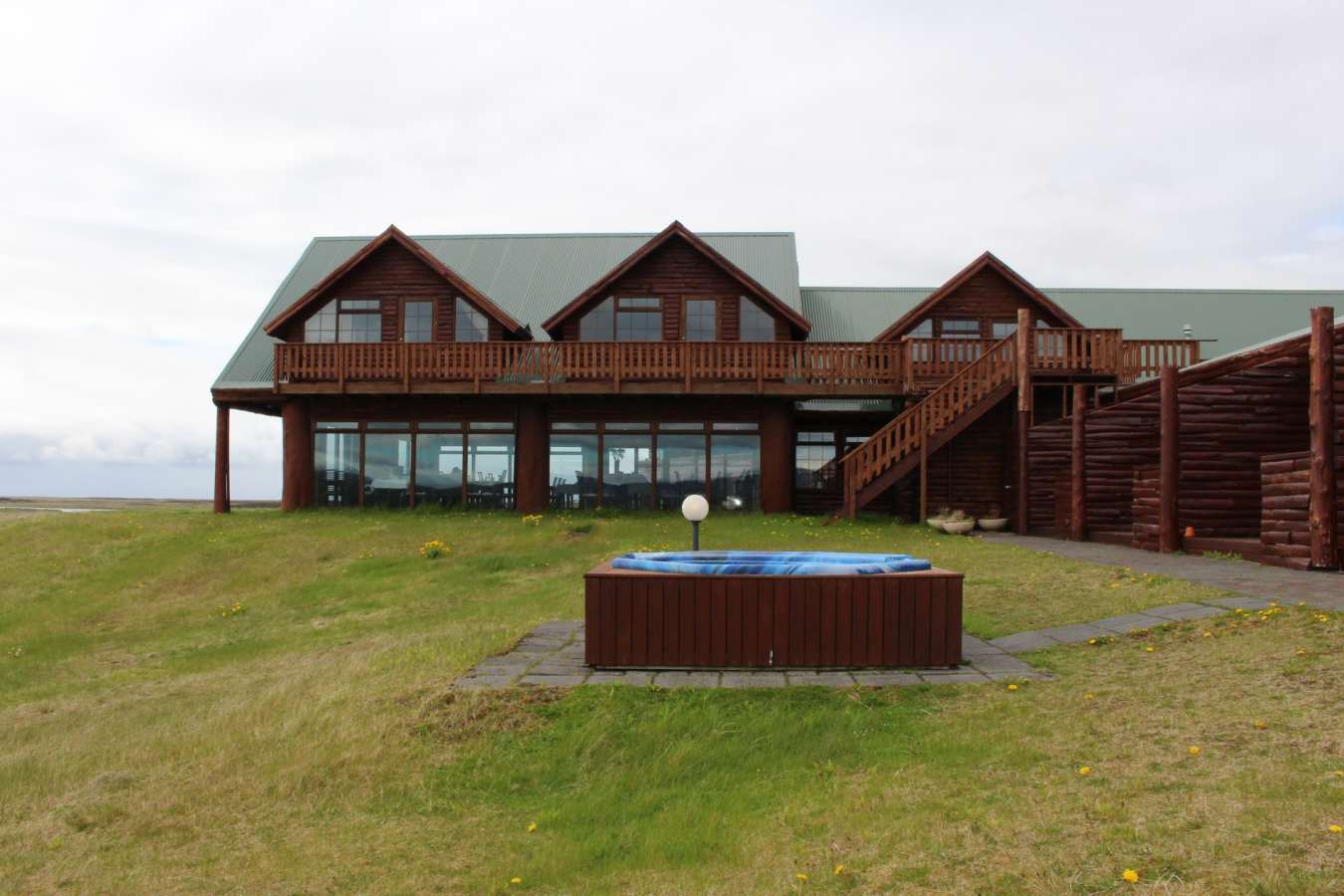 Exterior and hot tub