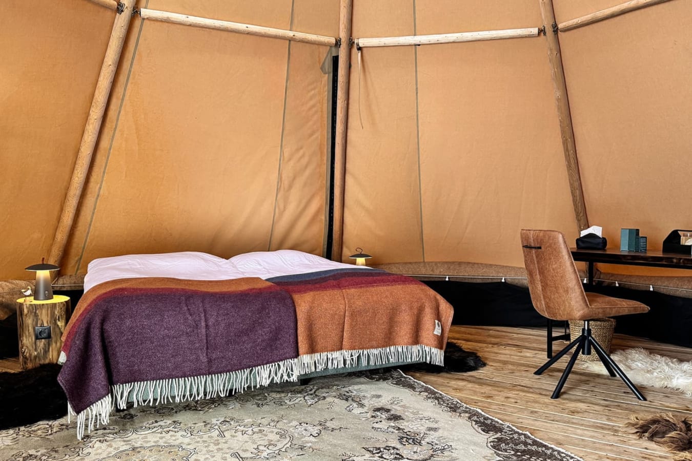 inside the tipi tent 