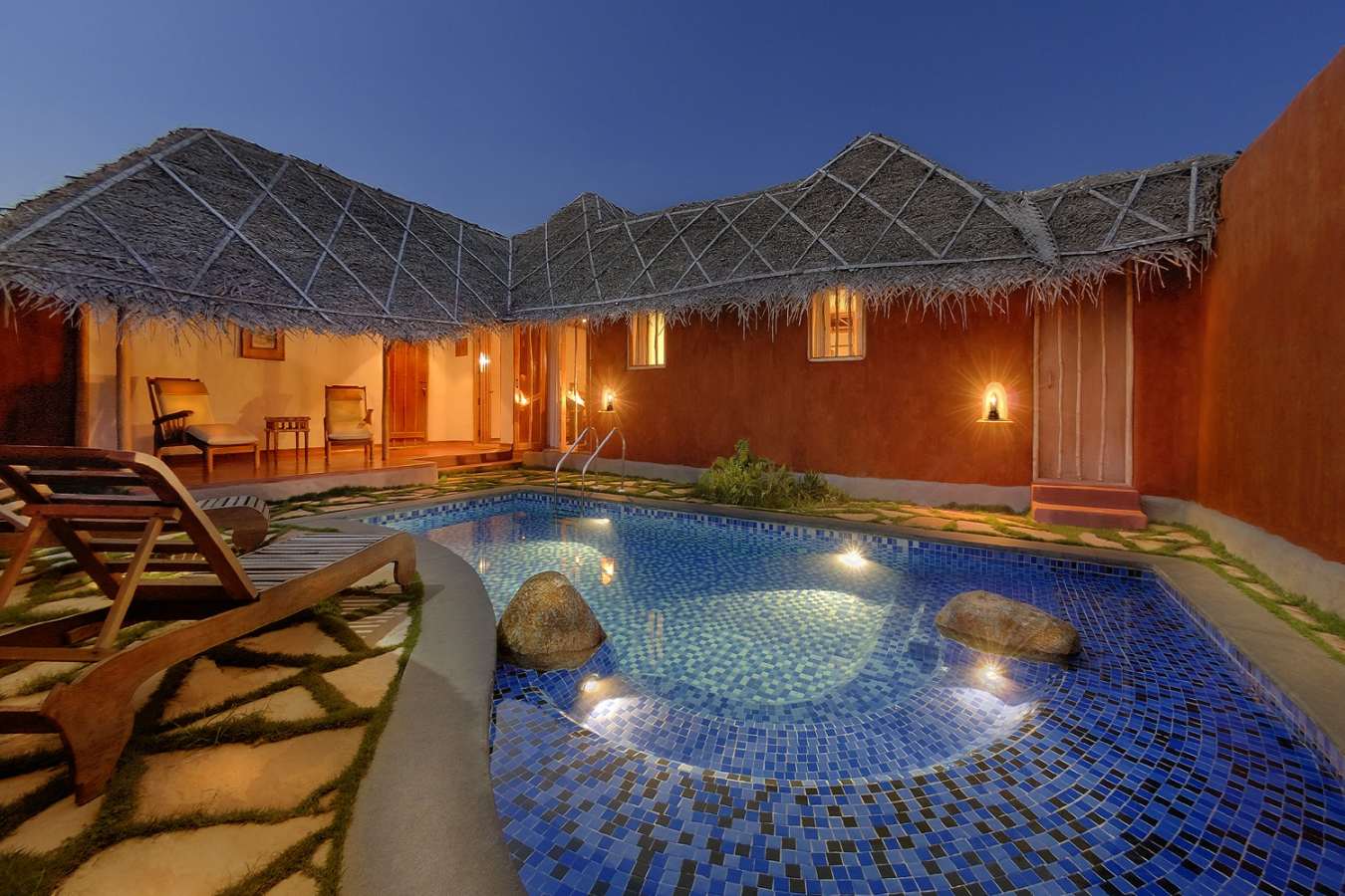 Pool by Night - Evolve Back Kuruba Safari Lodge