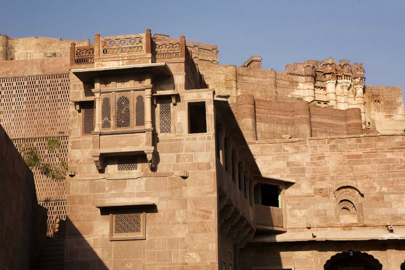 Courtyard and View up to Fort - Raas