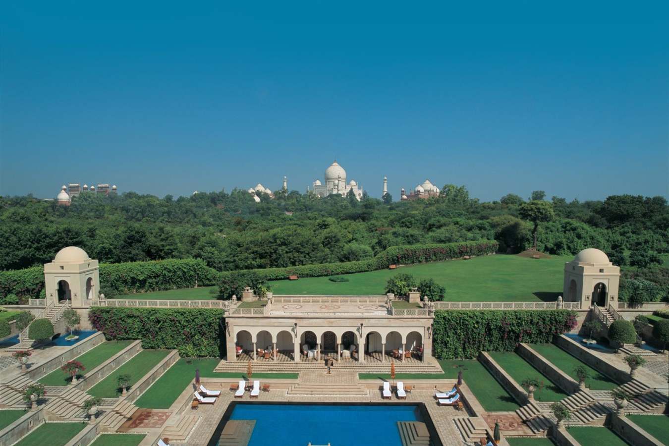 View overlooking pool of Taj Mahal - The Oberoi Amarvilas