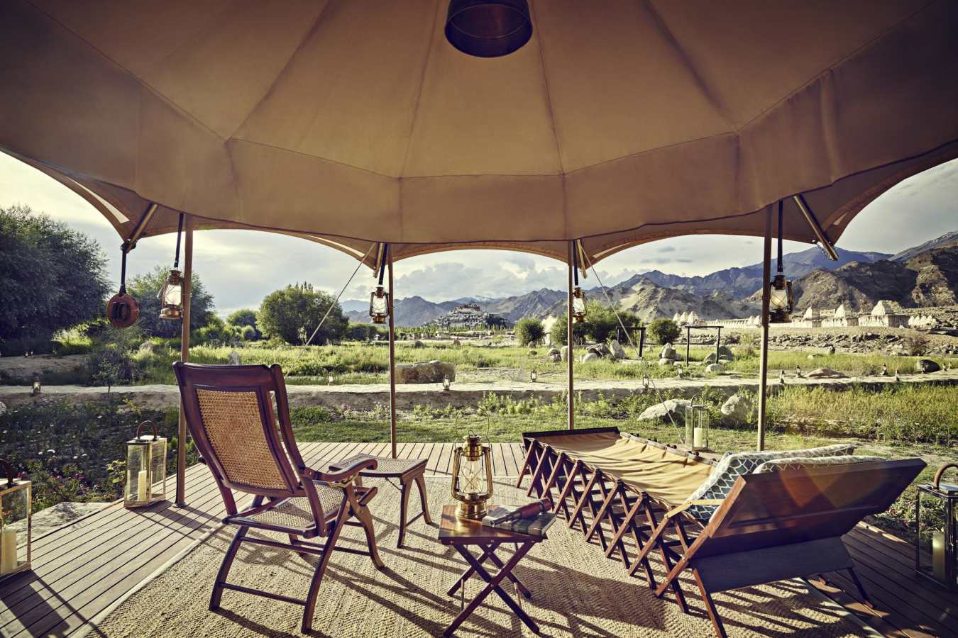 Presidential Suite Tent Verandah - Chamba Camp, Thiksey