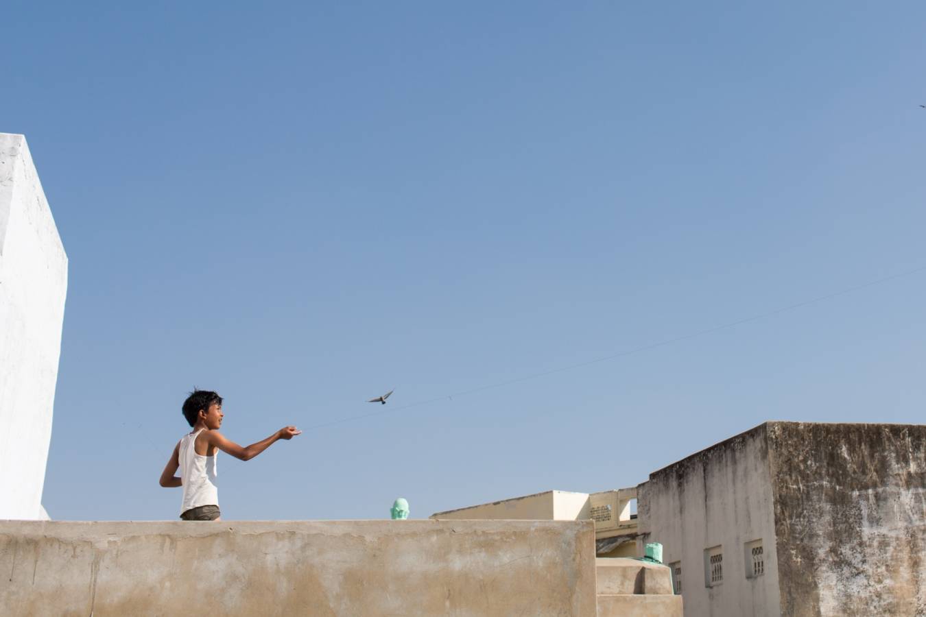 Little Boy on Rooftop in Delhi