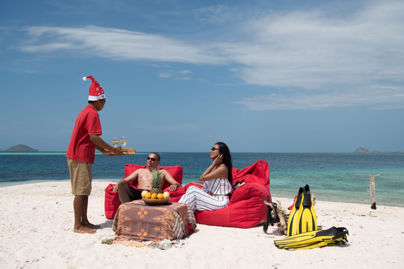 Beach Stop With Cocktails and Fruit