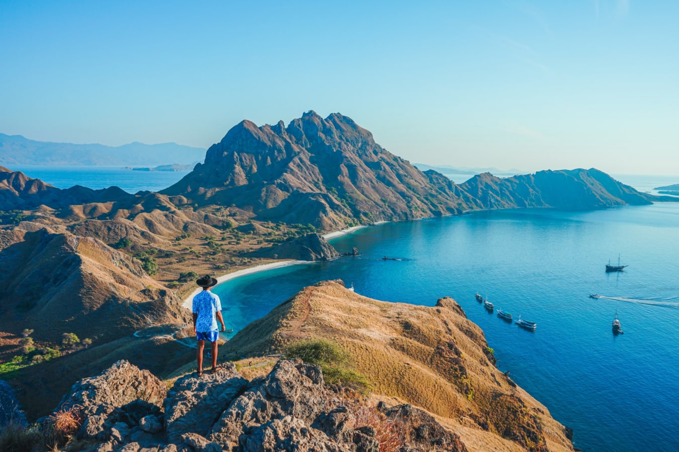 Man Standing over Komodo Island