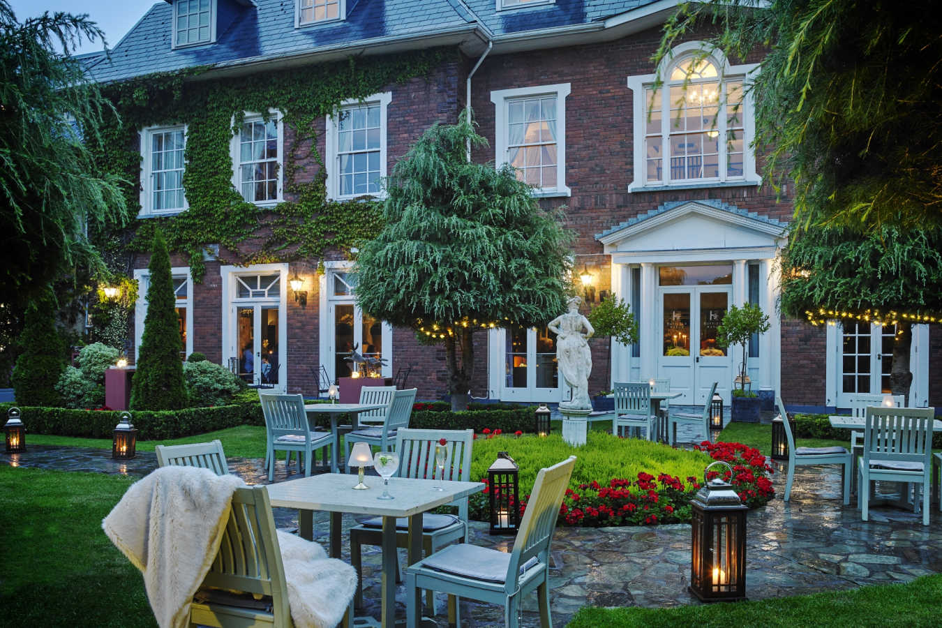 Manor Gardens at Night - Hayfield Manor Hotel