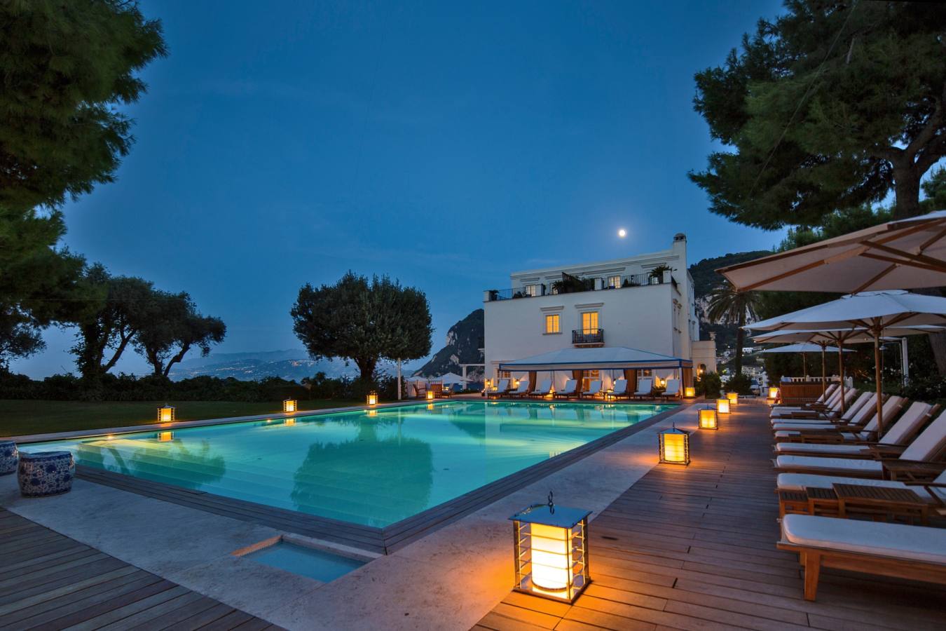 Pool at night - JK Place Capri