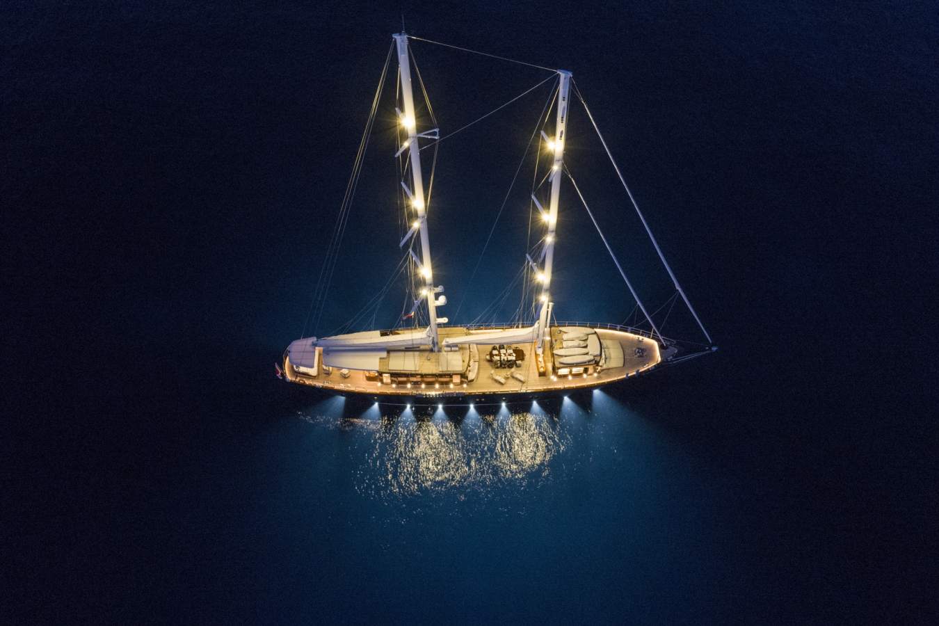 Satori at night - Satori Yacht