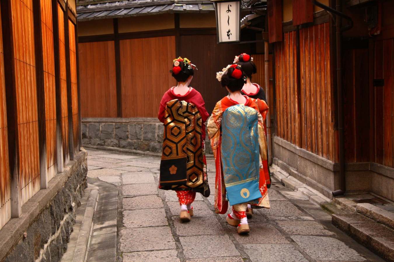 Geishas walking on Streets in Gion 