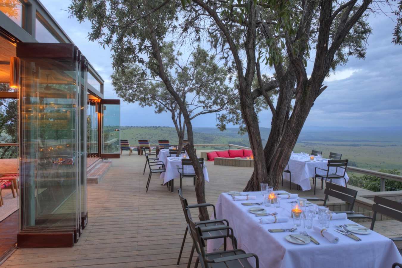 Dining on the deck - Angama Mara