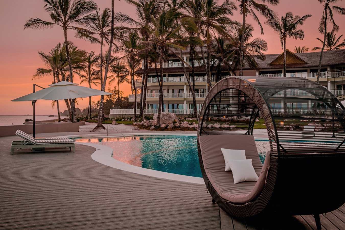 Swimming pool and hotel