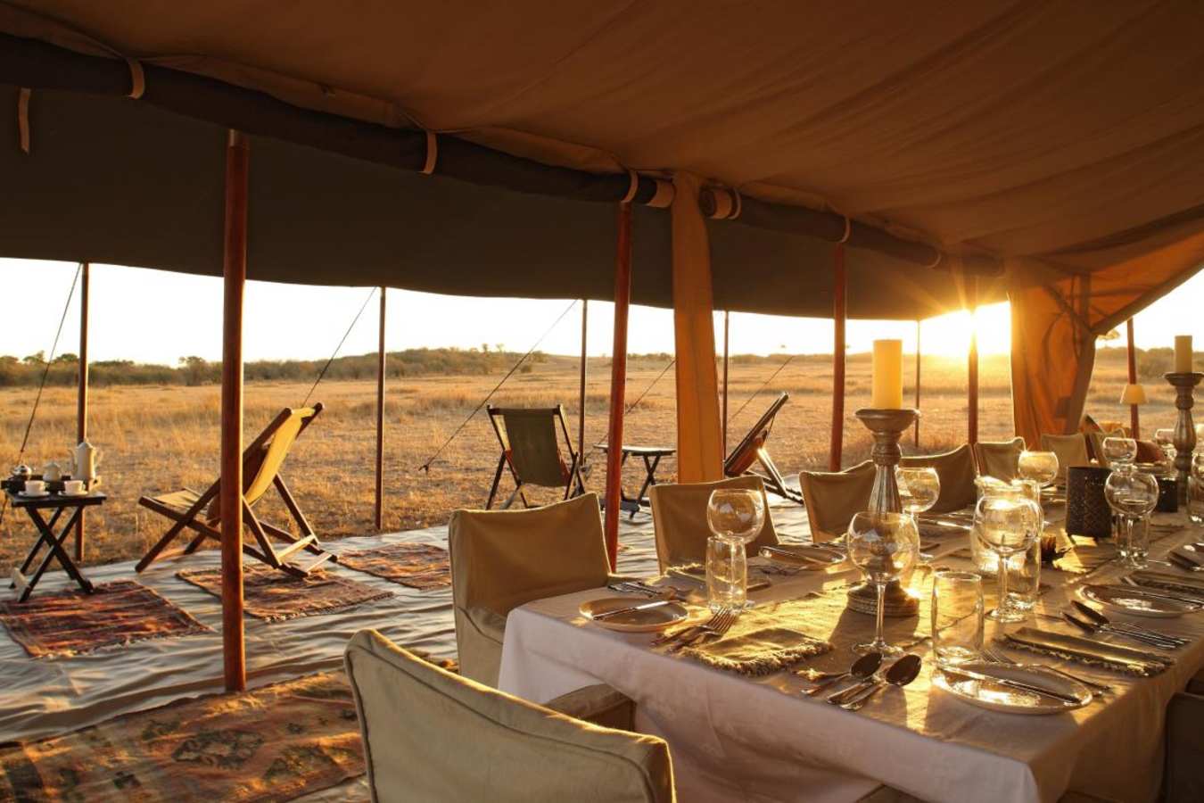 Dining tent looking over the plains - Karisia Walking Safaris