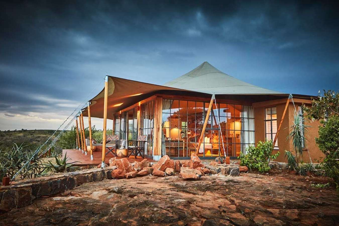 Tented room exterior