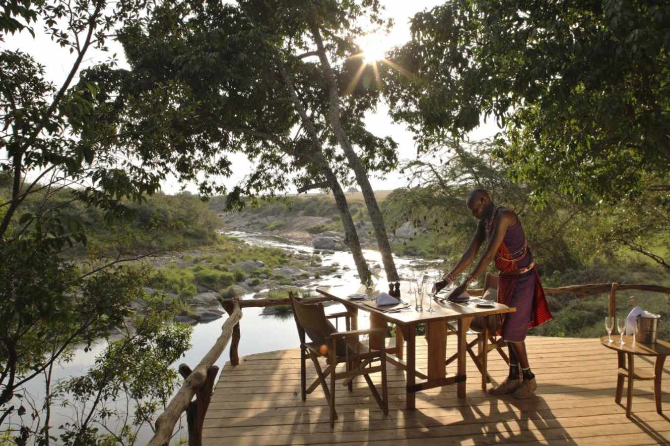 Breakfast on the deck - Rekero Camp