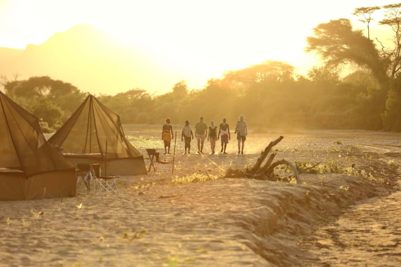 Fly camping on dry riverbed