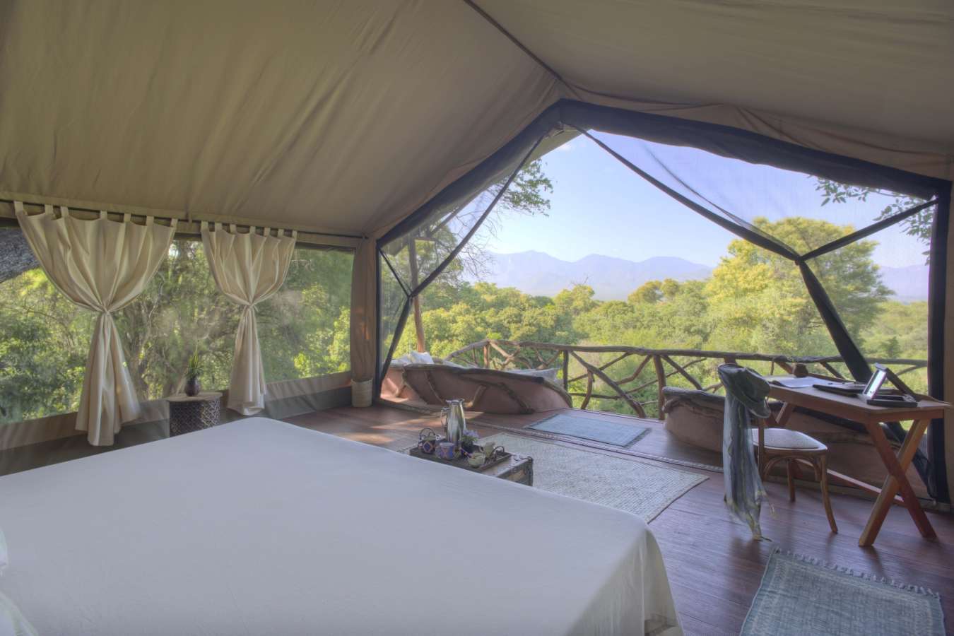 Tented room interior