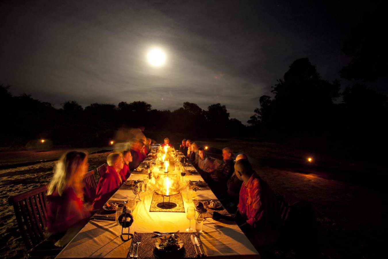 Dining Sala's Camp - Laikipia rhinos and Mara Cats